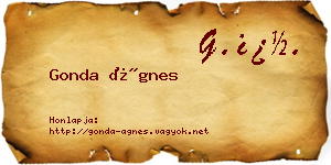 Gonda Ágnes névjegykártya